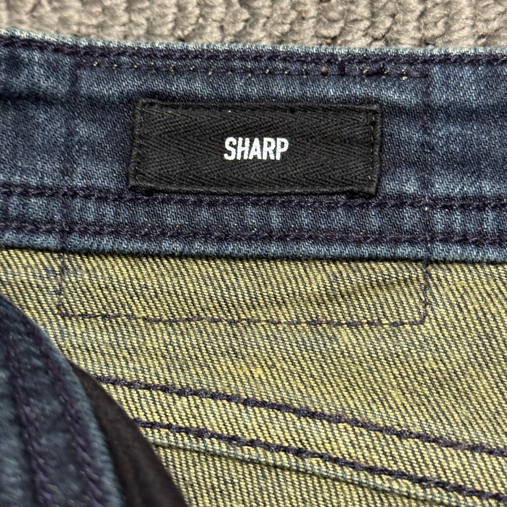 Revtown Mens Sharp Dark‎ Wash Straight Leg Denim Jeans 33x30 Stretch - Picture 5 of 10